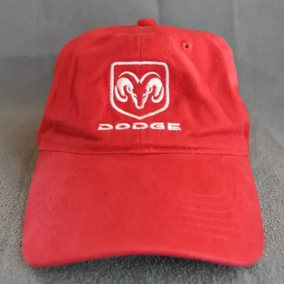 Dodge Red w/ White Logo Adjustable Dad Hat - Picture 2 of 11